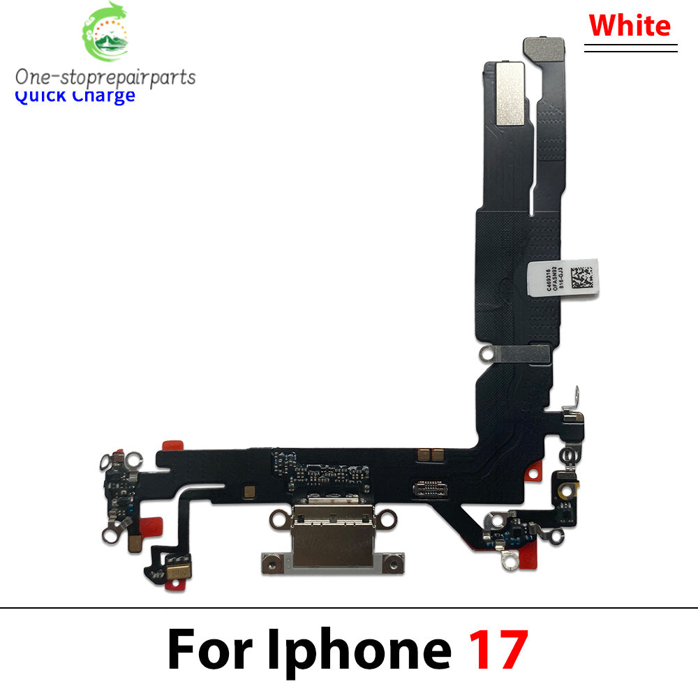 New For iPhone 17 / For iPhone 16E USB Micro Charger Charging Port Dock Connector Microphone Board Flex Cable iPhone phone repair parts