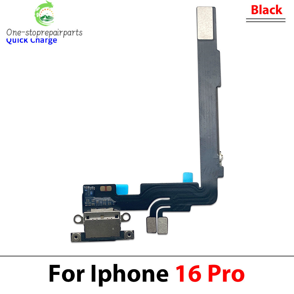 New For iPhone 16 Pro Max Plus USB Micro Charger Charging Port Dock Connector Microphone Board Flex Cable iPhone phone repair parts