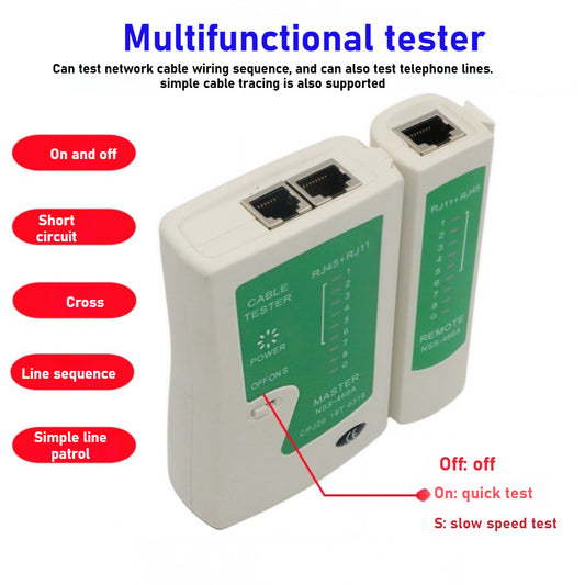 RJ45 RJ11 Cable Tester crystal head network cable tester multi-function line check RJ11 telephone detector line tester network line tester repair tools