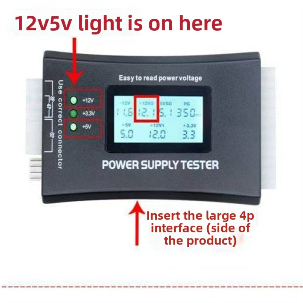 ATX Power Tester Desktop Power Supply Tester High Precision Voltage Tester 20/24pin Special repair tools
