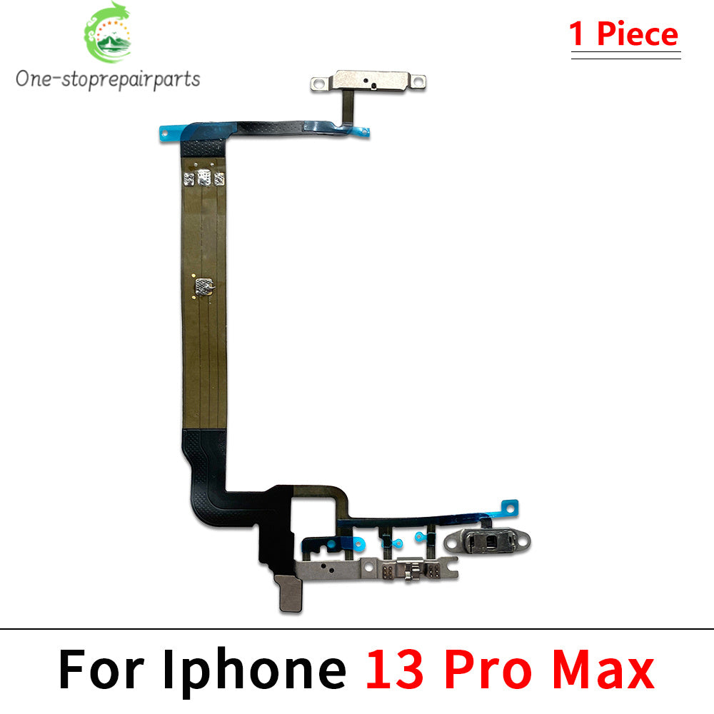New For iPhone 13 14 15 Pro Max Mini Plus Power Volume Buttons Key Switch Flex Cable With Metal Material Replacement Parts iPhone phone repair parts