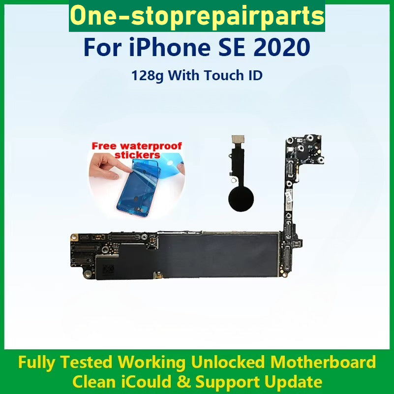 For iPhone SE 2020 Mainboard With Touch ID Cleaned iCloud Fully Tested 100%Working Unlocked Motherboard For iPhone SE 2022 iPhone phone repair parts