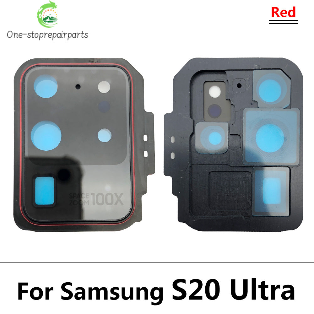 10Pcs/Lot, Rear Camera Glass Lens Back Camera Glass Cover Frame For Samsung S20 Plus S20 Ultra Replacement Parts Samsung phone repair parts