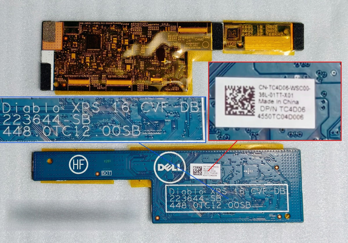 CVF Board camera board for Dell XPS 16  9640 223644-SB 223644-1 TC4D06 CN-TC4D06 448.0TC12.00SB Dell laptop repair parts