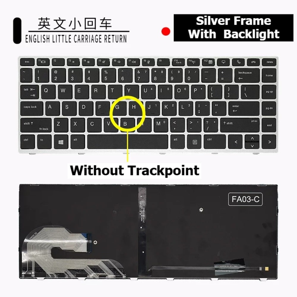 Keyboard for HP Elitebook 730 735 830 835 845 840 X360 730/830 745 846 G3 G4 G5 G6 silver black frame backlight trackpoint
