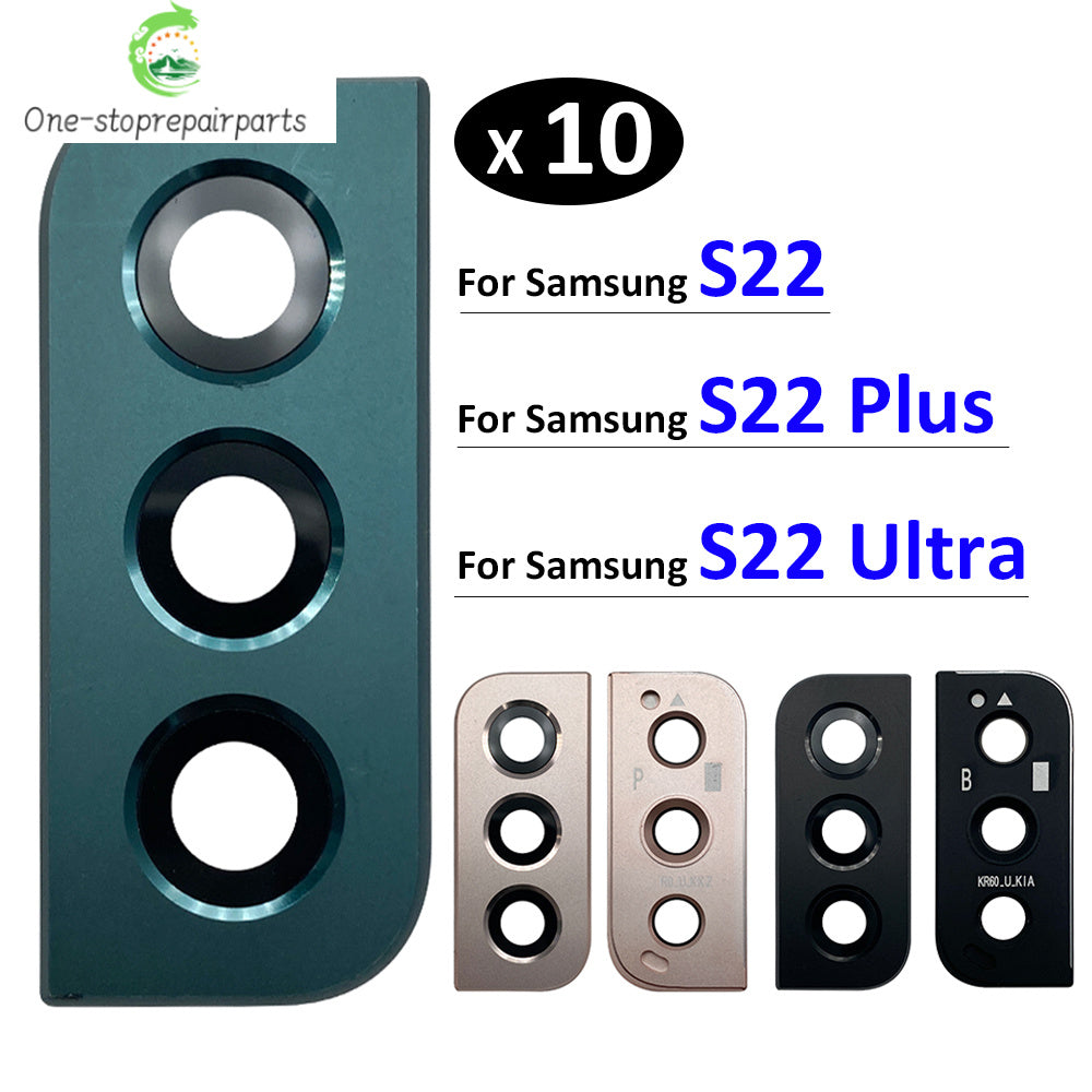 10Pcs/Lot, Rear Camera Glass Lens Back Camera Glass Cover Frame For Samsung S22 S23 Plus Ultra Replacement Parts Samsung phone repair parts