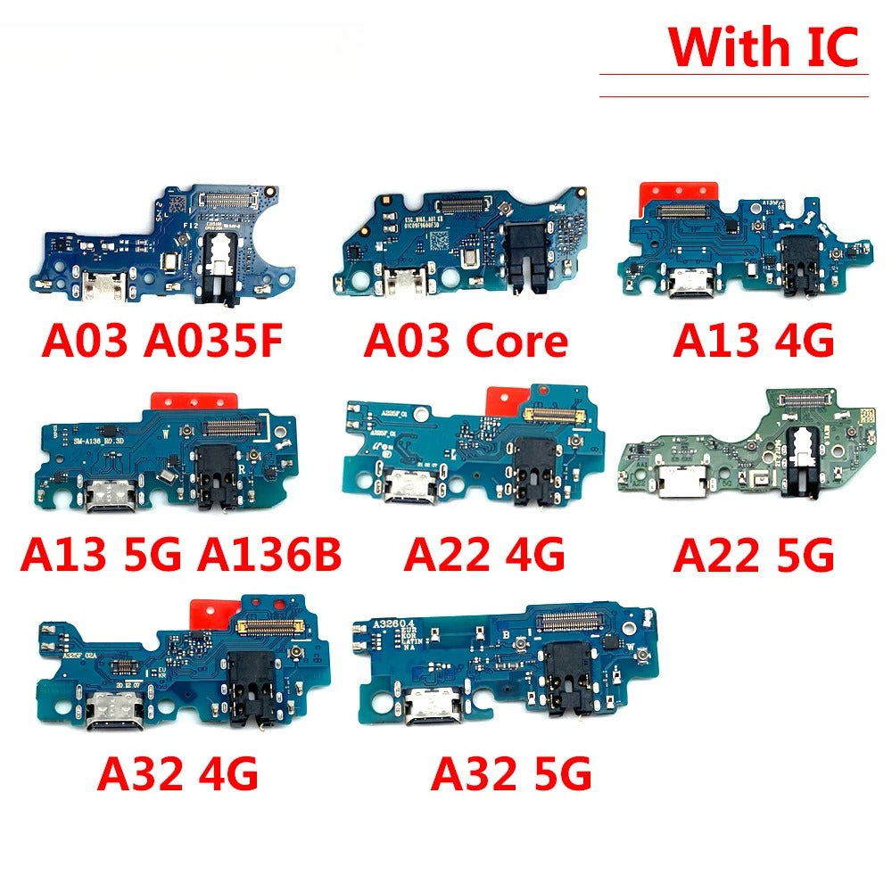 10Pcs USB Charge Port Dock Connector Charging Board Flex Cable For Samsung A03 Core A02 A02s A03s A13 A12 A22 A32 A33 A53 4G 5G Samsung phone repair parts