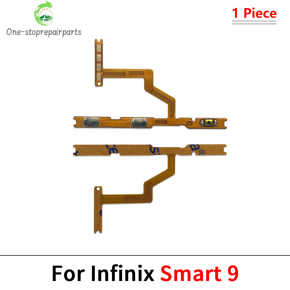 10Pcs, Volume Button Power On Off Button Flex Cable For infinix Smart 3 4 5 6 7 8 9 Pro HD Plus X612 X627 X6511 X6517 X6516  infinix phone repair parts