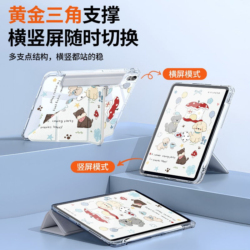 For Huawei matepad11.5 protective case air12 flat case acrylic 2026 new 115s buckle pro12.2 inch transparent 2023 with pen slot se10.4 soft light version Apple Rabbit Tablet Accessories