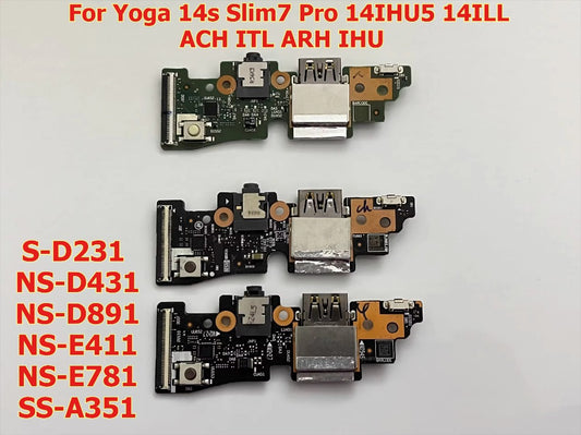 USB IO Switch board For Yoga 14s Slim7 Pro 14IHU5 14ILL ACH ITL ARH IHU NS-D231 5C50S25111 NS-D431/D891 NS-E411 NS-E781 SS-A351 Lenovo laptop repair parts