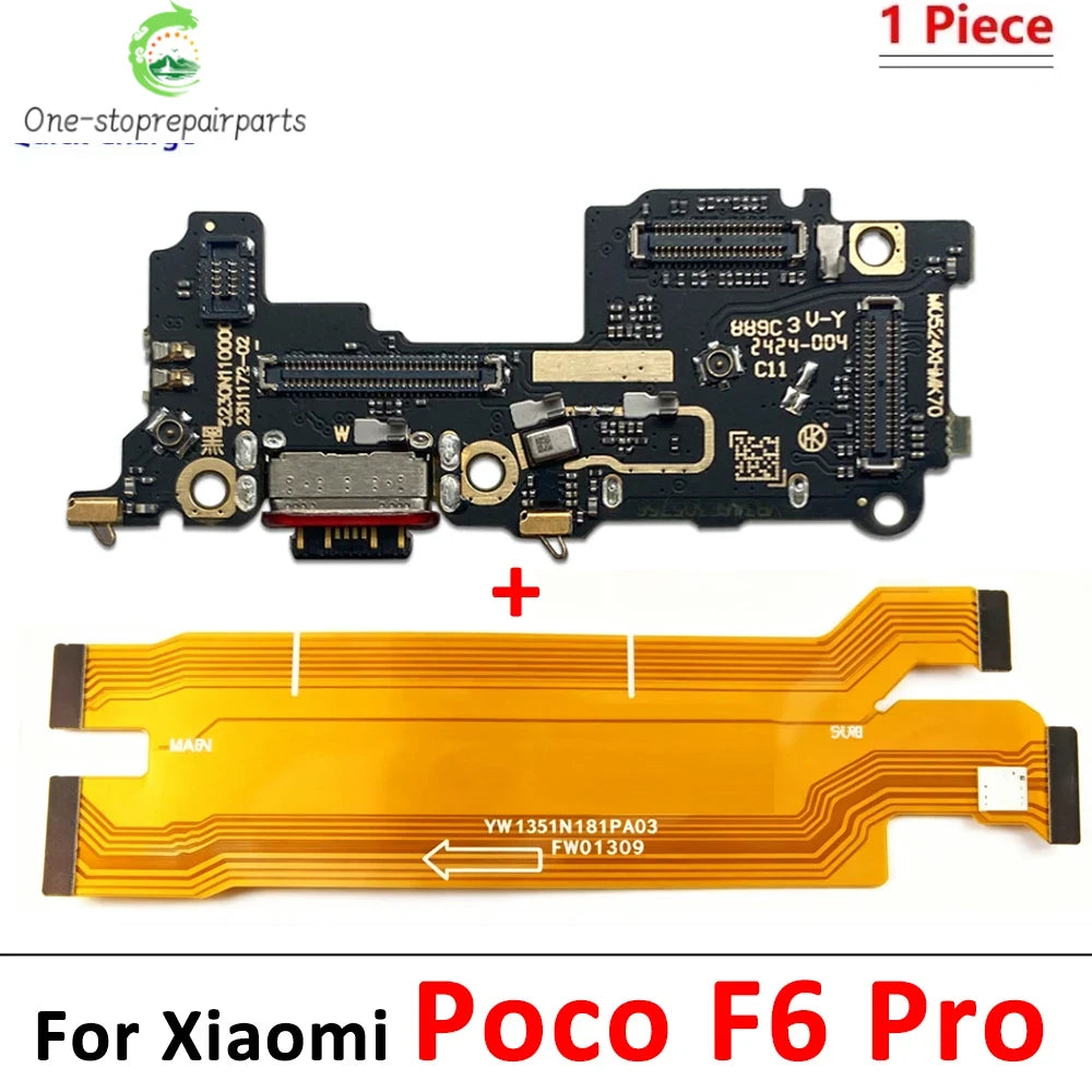 Dock Connector Micro USB Charger Charging Port Microphone Main Board Flex Cable For XIaomi Poco X5 X6 X7 F5 F6 F7 Pro 4G 5G  Xiaomi  Xiao mi phone repair parts