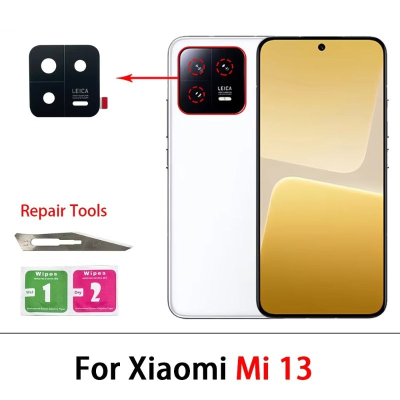 Rear Back Camera Glass Lens For Xiaomi Mi 10 10T 11 11T 12 12T 13 14 14T 15 15T Pro Lite Pro 5G Camera Lens With Adhesive Xiaomi  Xiao mi phone repair parts