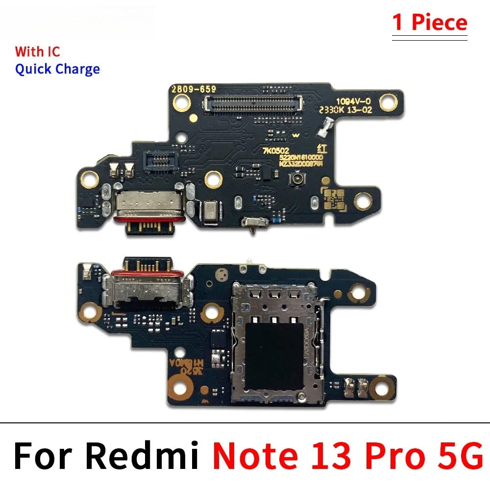 30Pcs, USB Charging Board Port Dock Charger Connector Board Flex Cable For Xiaomi Redmi Note 9 9s 10 10s 11 12 13 Pro 4G 5G  Xiaomi  Xiao mi phone repair parts