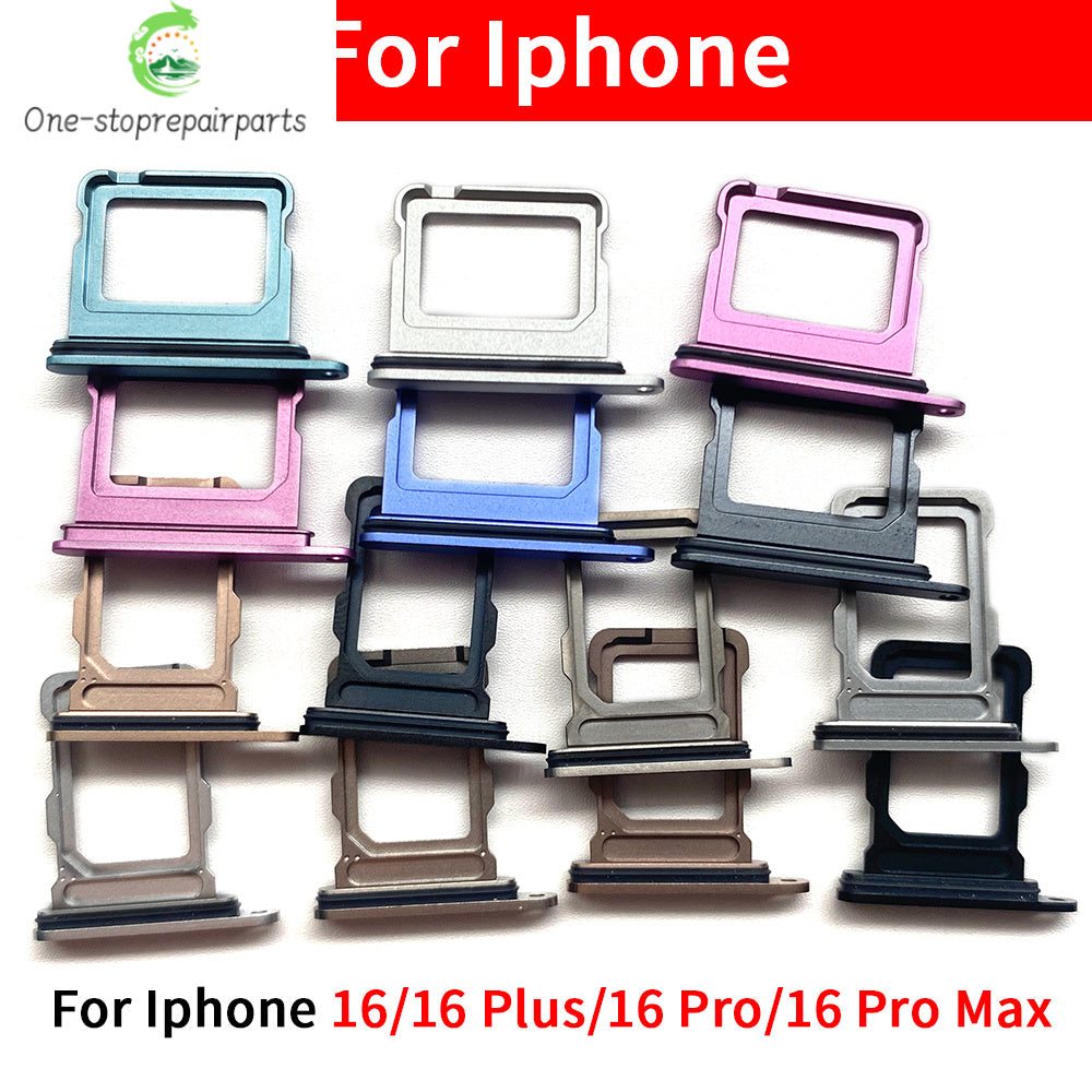 New Dual Single SIM Card Tray Slot Holder Adapter Accessories For iPhone 16 Pro 16Pro Max 16 Plus iPhone phone repair parts