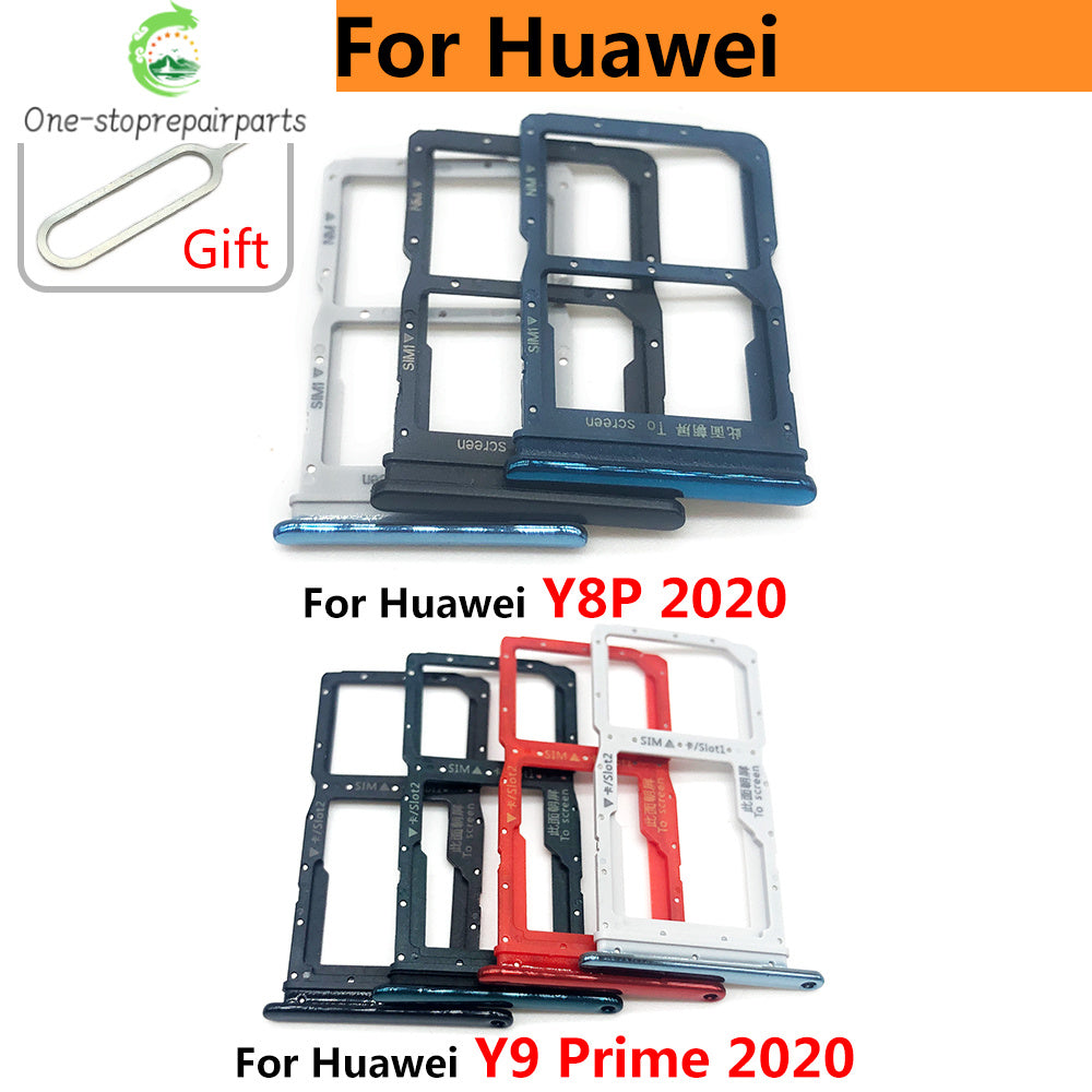 10Pcs/Lot, New For Huawei Y6 Y7P Y8P 2020 Y9 Prime 2019 SIM Card Tray Slot Holder Repairing Parts Huawei phone repair parts