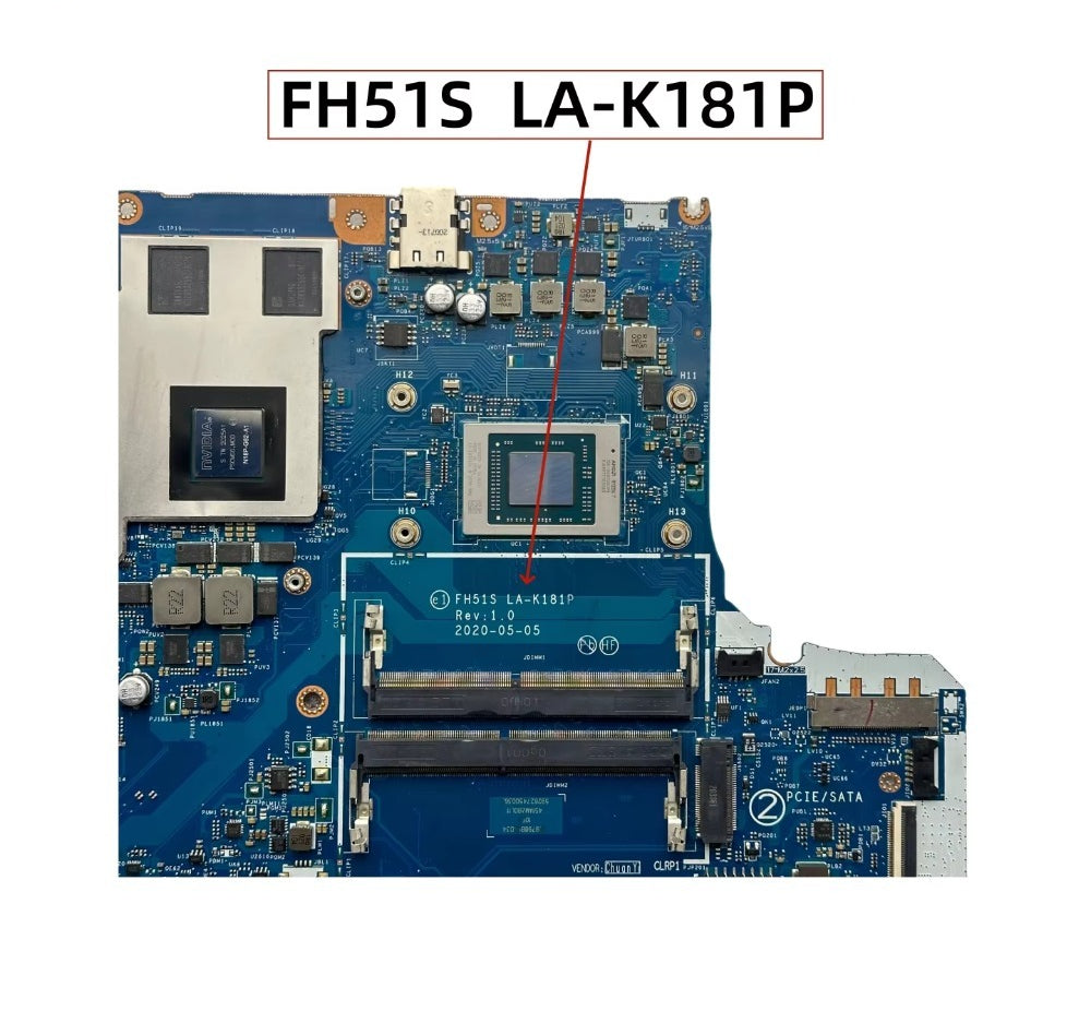 For Acer Nitro AN515-44 Laptop Motherboard FH51S LA-K181P With R5-4600H R7-4800H CPU GTX650 GTX1650Ti 4GB-GPU DDR4 NB.Q9H11.002 Acer laptop repair parts