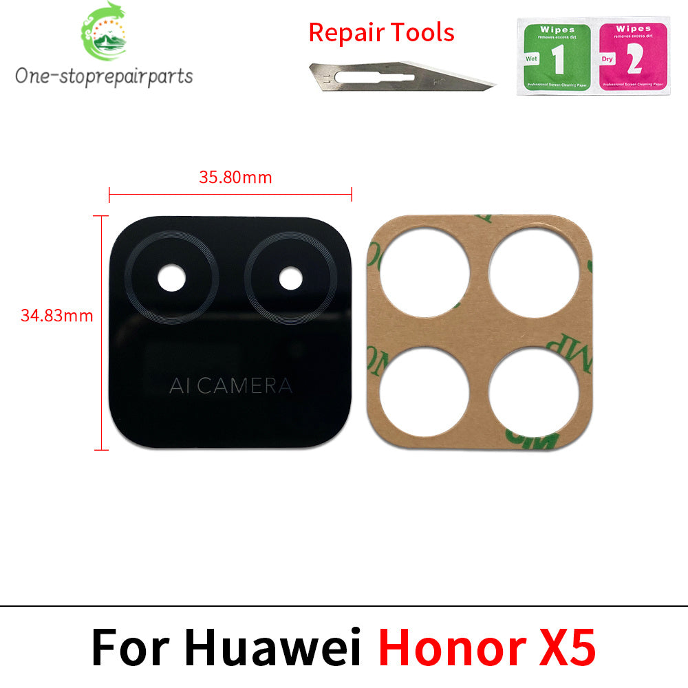 100Pcs, Back Rear Camera Glass Lens With Adhesive For Huawei Honor X5 X6 X6s X6A X6B X7 X7A X7B X8 X8A X8B X9 X9A X9B 4G 5G Huawei phone repair parts