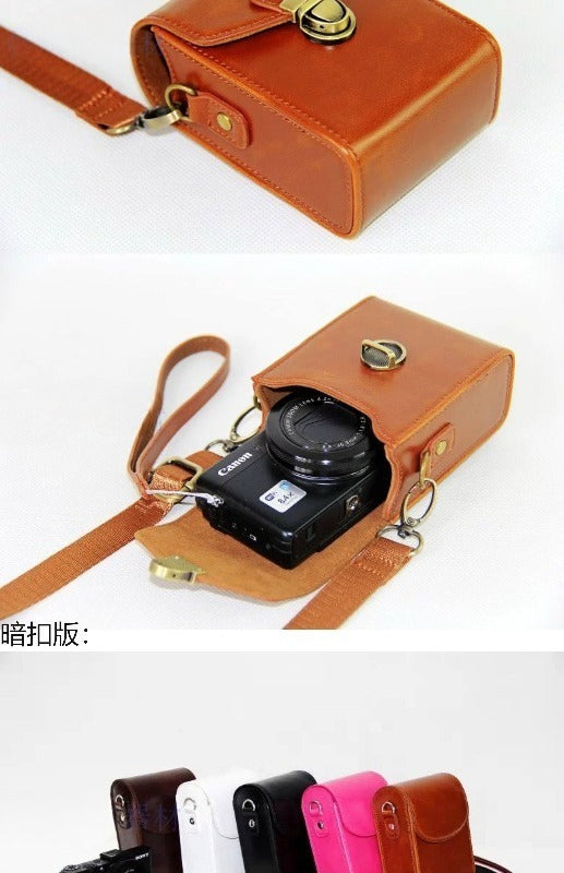 Card machine digital camera bag for Canon Sony Nikon Samsung Panasonic Fuji Olympus leather case Digital camera accessories