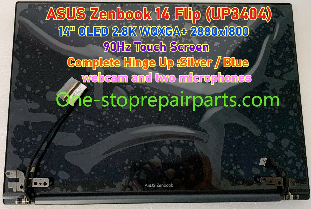 14-inch 90Hz 2.8K WQXGA+ 2880x1800 Complete Touchscreen OLED Display Module For ASUS Zenbook 14 Flip UP3404 90NB10E3-RA0010 90NB10E2-RA0010 Hinge up LCD Touch Module ASUS laptop repair parts
