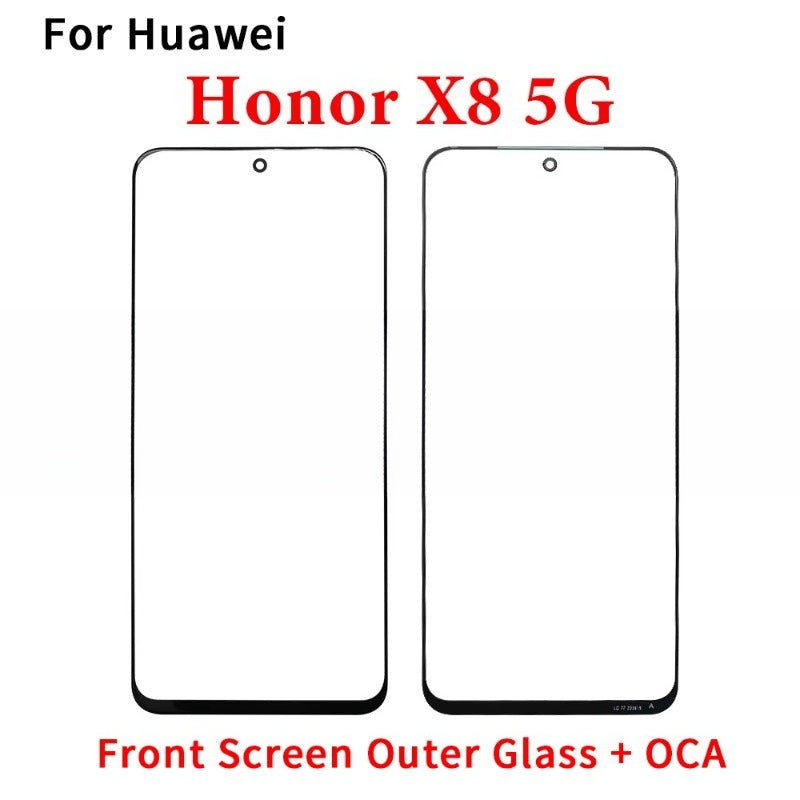 New GLASS + OCA LCD Front Outer Lens For Huawei Honor X5 X6 X6s X6A X6B X7 X7A X7B X8 X8A X8B X9 X9A X9B 4G 5G Touch Screen Huawei phone repair parts
