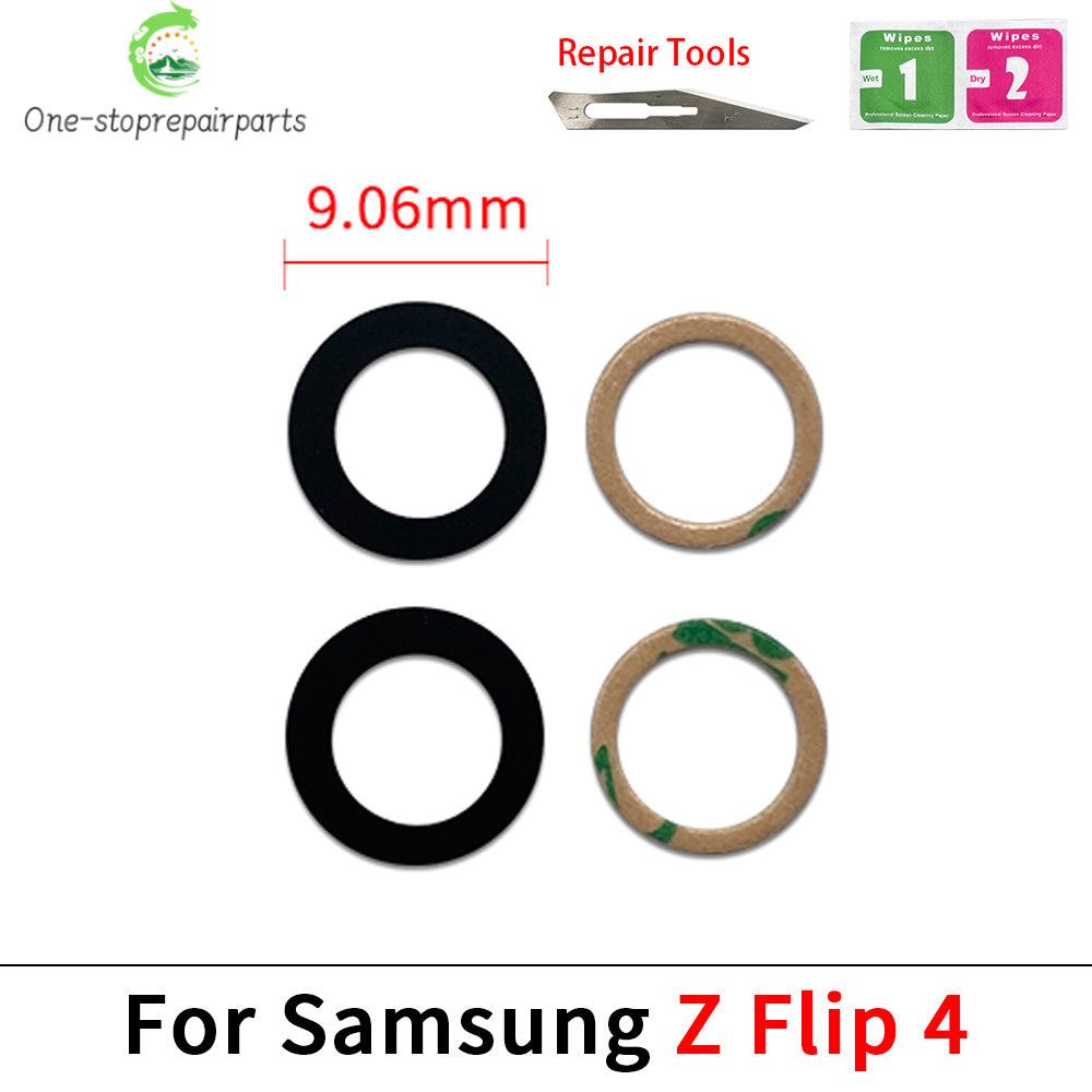 New Camera Glass For Samsung Z Flip 2 3 4 5 6 / Z Fold 2 3 4 5 6 5G Rear Back Camera glass Lens With Glue Adhesive Samsung phone repair parts