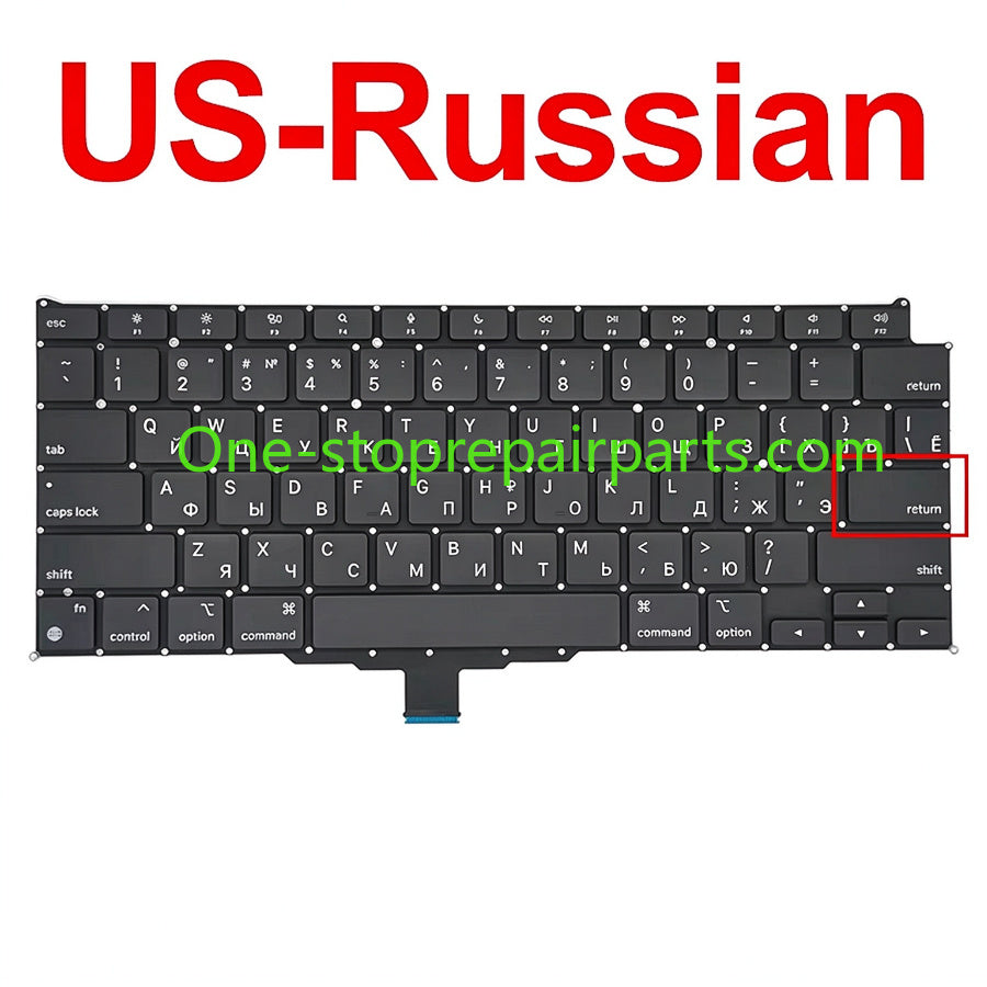 New Laptop A2337 Keyboard For Macbook Air 13" M1 A2337 Keyboard Replacement US UK FR SP IT DE RU AE Layout 2020 Year Macbook repair parts