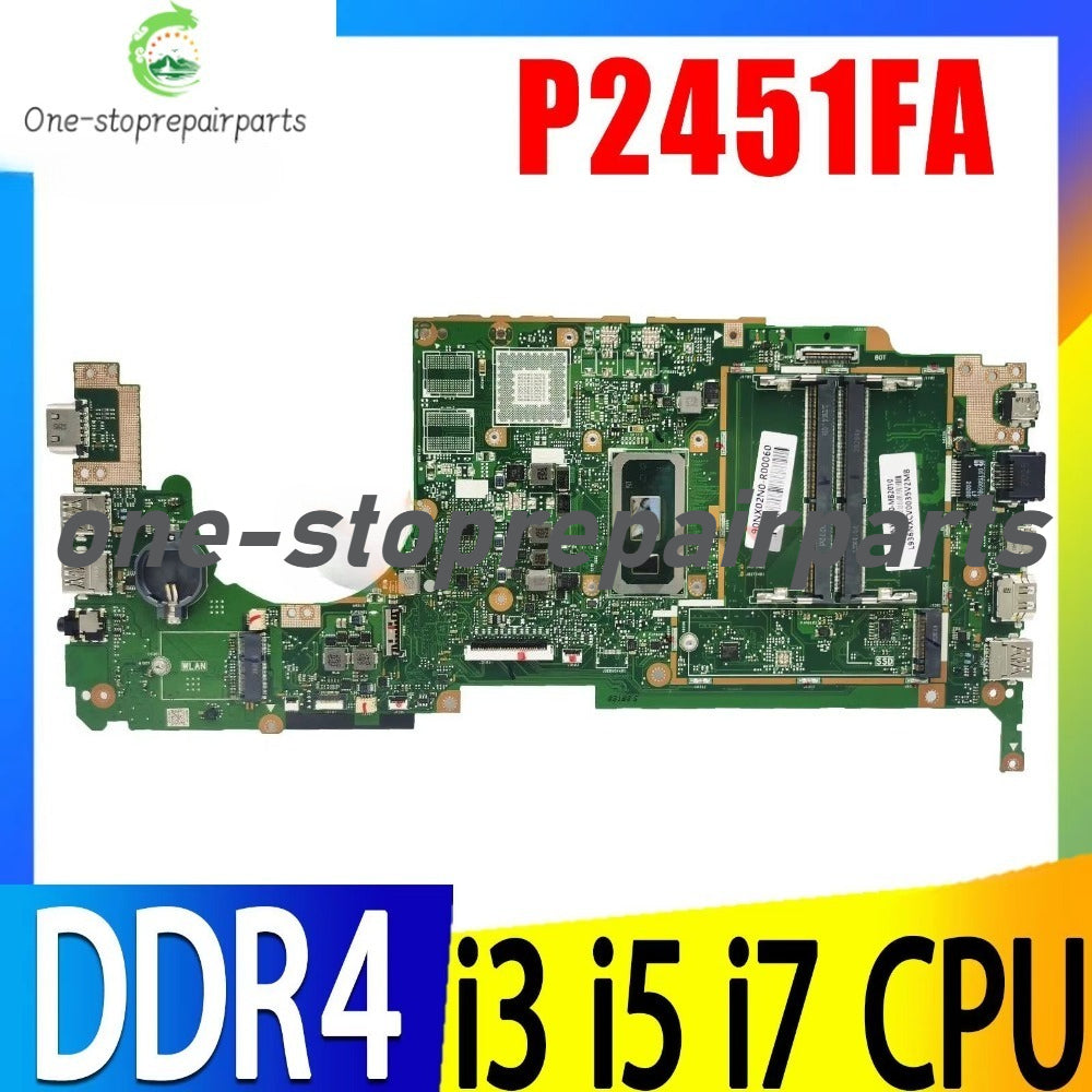 P2451FA Mainboard For ASUS ExpertBook P2451F P2451FB P2451FAW P2451FAV Laptop Motherboard With I3 I5 I7 10th Gen CPU ASUS laptop repair parts