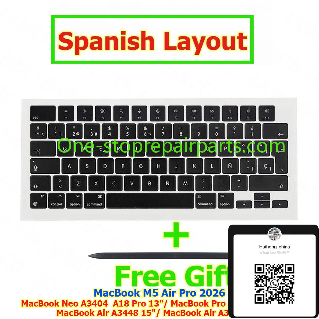 Keycap Key Cap keycaps A3404 A18 Pro 13" MacBook Neo A3434 14"  A3448 15" A3449 13" MacBook Air Pro M5 for Macbook 14" 15 13 keyboard repair