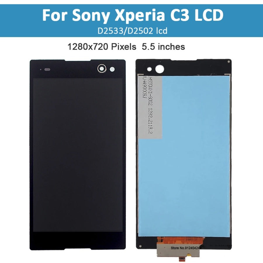 5.5" Original For Sony Xperia C3 D2533 D2502 LCD Display Screen With Touch Sensor Digitizer Assembly For Sony C3 LCD With Frame Sony phone repair parts