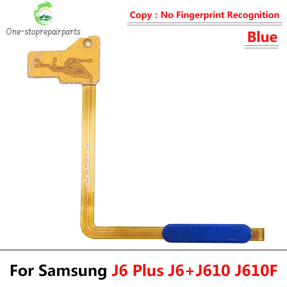 10Pcs/Lot, Home Button FingerPrint Touch ID Sensor Power Flex Cable Ribbon For Samsung J6 Plus J6+ J6plus J610 J610F Samsung phone repair parts
