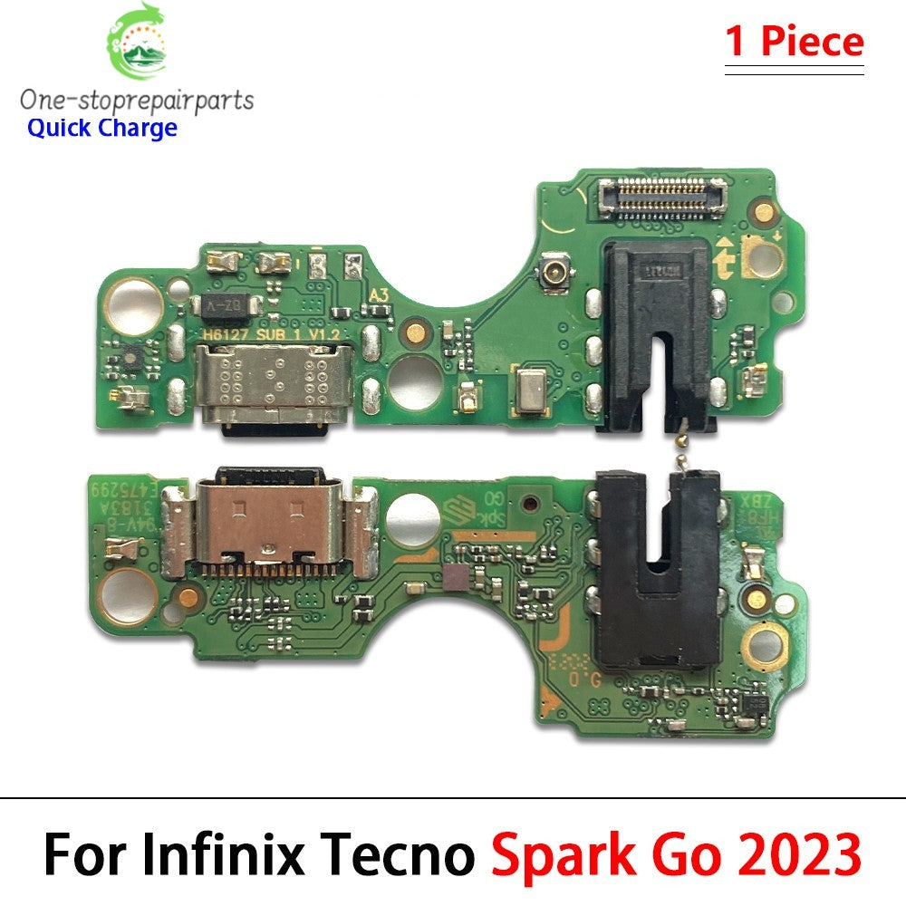 USB Charge Port Jack Dock Connector Charging Board Flex Cable For Tecno Spark Go 2020 2021 2022 2023 2024 Tecno phone repair parts