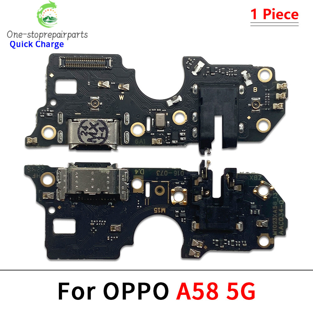 10Pcs USB Charger Charging Dock Port Connector Flex Cable For OPPO A17 A52 A92 A53 A54 A55 A56 A57 A58 A93 A94 A95 A96 A97 4G 5G OPPO phone repair parts