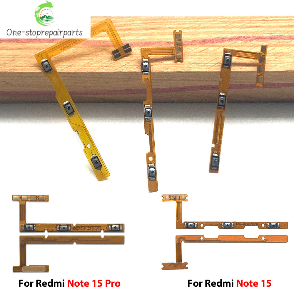 10Pcs, Volume Button Power Switch On Off Button Flex Cable For Xiaomi Redmi Note 13 14 15 Pro Plus 4G 5G Xiaomi  Xiao mi phone repair parts