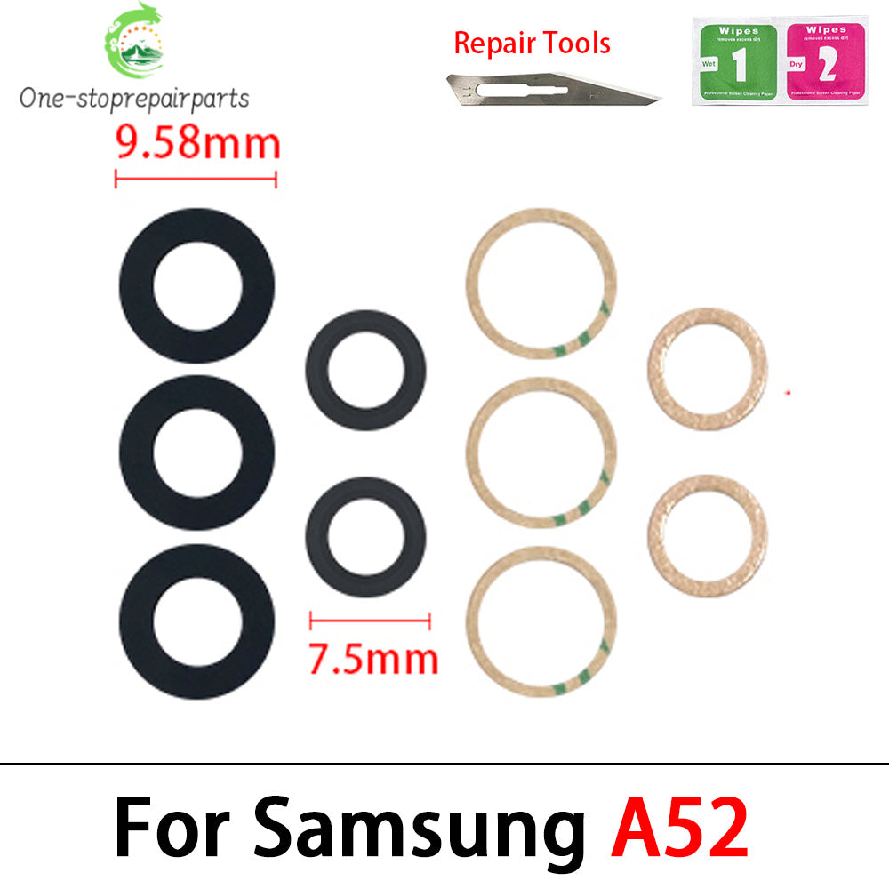 New Camera Glass For Samsung A22 A32 A42 A52 A72 A82 A33 A53 A73 4G 5G Rear Back Camera glass Lens With Glue Adhesive Samsung phone repair parts