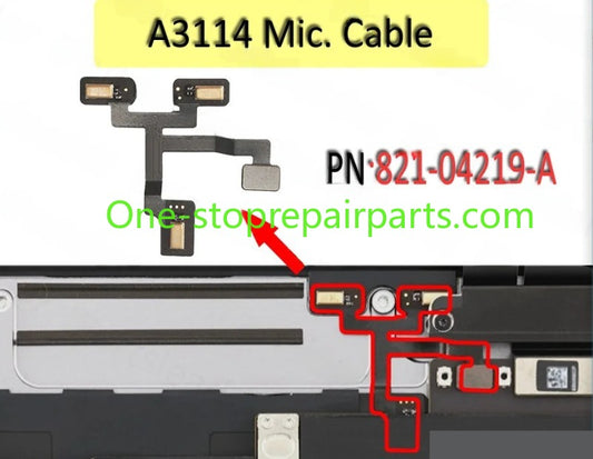 A3114 Mic Microphone Ribbon Flex Cable 821-04219-A for MacBook Air Retina 15" M3 2024 Year