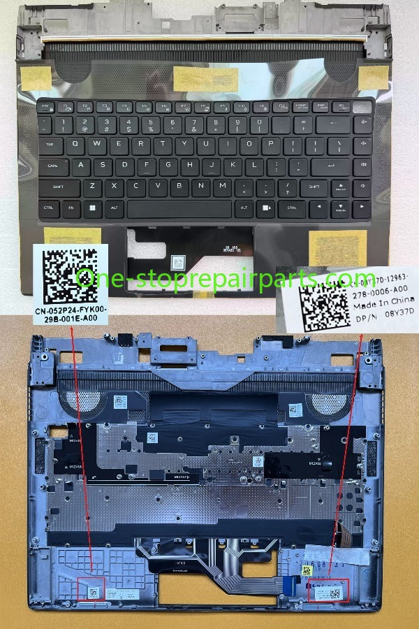 Palmrest RGB keyboard assembly for Dell Alienware X14 R1 R2 08Y37D 052P24 06N4PT 0DVDNC upper case topcase keyboard assembly Dell Laptop repair parts