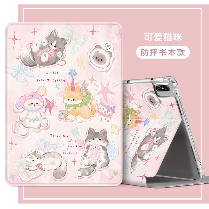 For Huawei matepadair protective case 2025 matepad11 tablet case padse with pen slot pro12.2 rotation 2023 all-inclusive 115s soft light version acrylic 2 cute cat Tablet Accessories