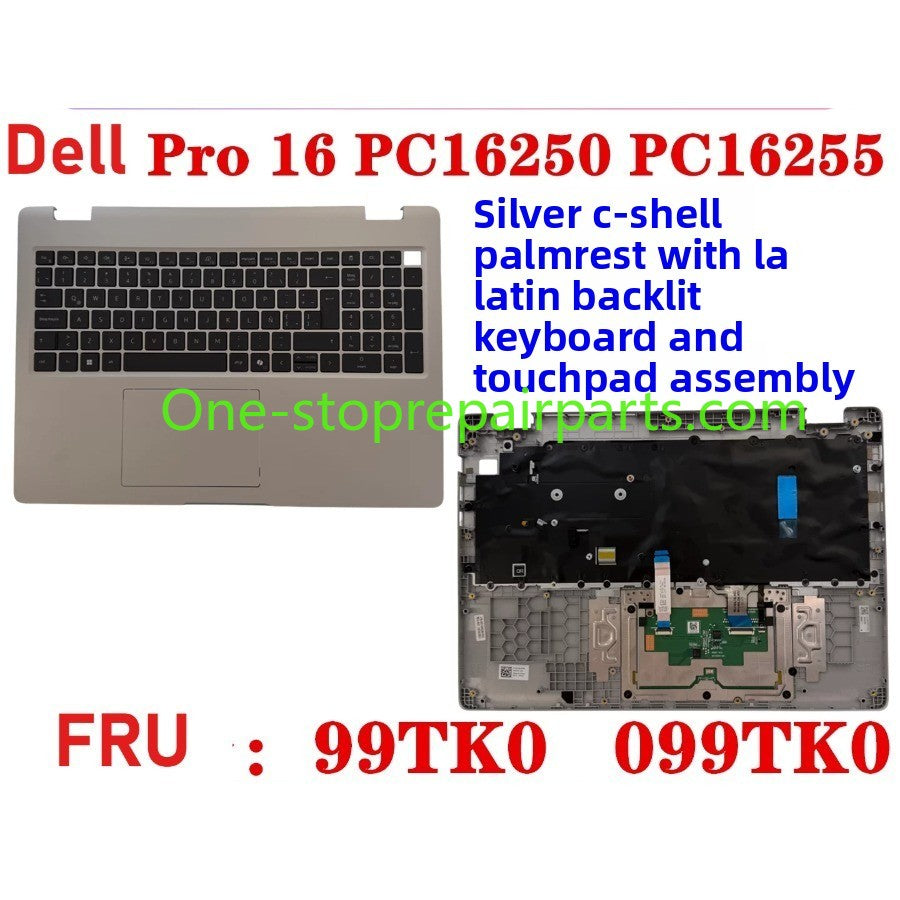 Cover case Keyboard for Dell Pro 16 PC16250 PC16255 Cover case for Dell Pro 16 PC16255 PC16250 LCD Back Cover Bezel frame topcase palmrest upper bottom HINGE 0V1T1X 0388WT 0Y55N3 099TK0 006R8M Dell laptop repair parts