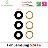 10Pcs, Back Rear Camera Glass Lens Cover With Adhesive For Samsung S24 S25 S26 Plus Ultra Fe With Glue Adhesive Samsung phone repair parts