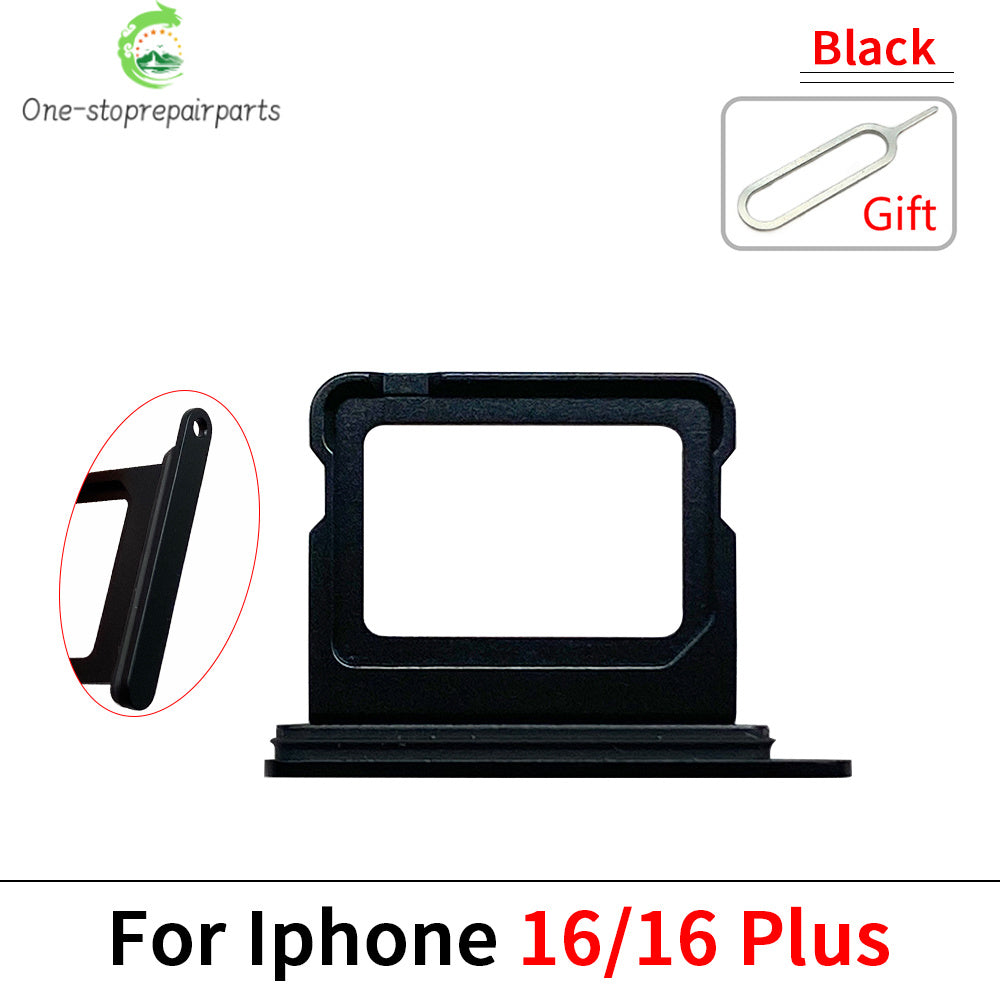 New Dual Single SIM Card Tray Slot Holder Adapter Accessories For iPhone 16 Pro 16Pro Max 16 Plus iPhone phone repair parts