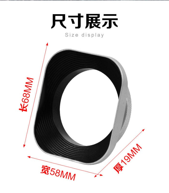 Square hood for Canon Sony Conn 16-50 Fuji 15-45/35 f2 52/43/46 mm Digital camera accessories