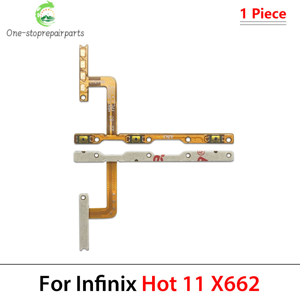 10Pcs, Power Switch On/Off Button Volume Key Button Flex Cable For infinix Hot 10 11 12 12i 20 30 30i 40 40i 50i Play Pro 4G 5G  infinix phone repair parts