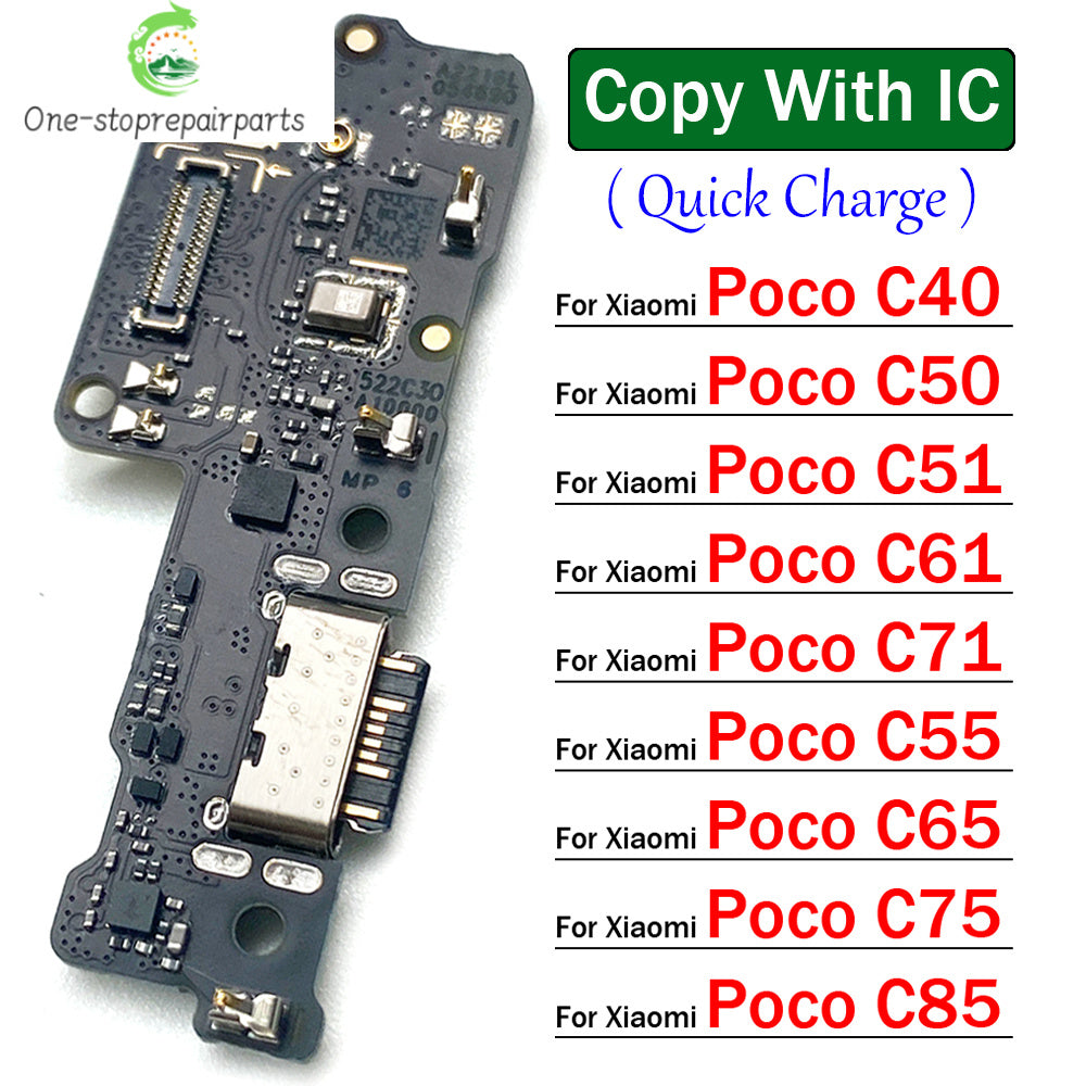 Dock Connector Micro USB Charger Charging Port Flex Cable Microphone Board For Xiaomi Poco C40 C50 C51 C61 C71 C55 C65 C75 C85  Xiaomi  Xiao mi phone repair parts