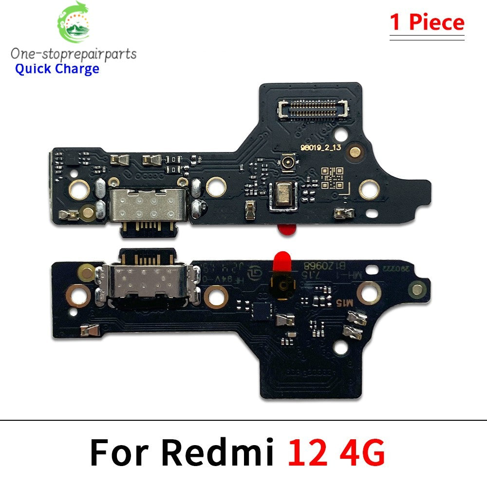 10Pcs, USB Charging Port Dock Charger Plug Connector Board Flex Cable For Xiaomi Redmi 12 12C 13 13C 14C 15 15C 4G 5G Xiaomi  Xiao mi phone repair parts