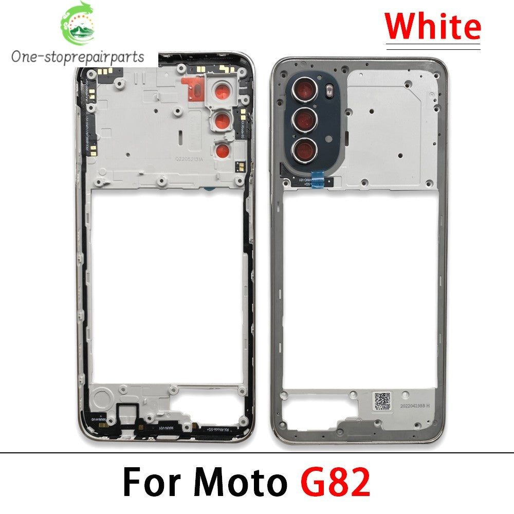 10Pcs， For Motorola For Moto G22 G42 G52 G82 G84 Middle Housing Cover Frame Bezel with Lens Glass Frame Parts Motorola phone repair parts