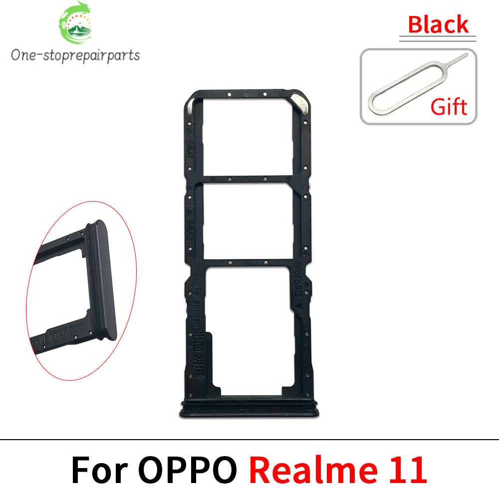 10Pcs, Micro Nano SIM Card Holder Tray Slot Holder Adapter Socket For OPPO Realme 10 10s 11 12 Pro Plus 4G 5G Realme phone repair parts