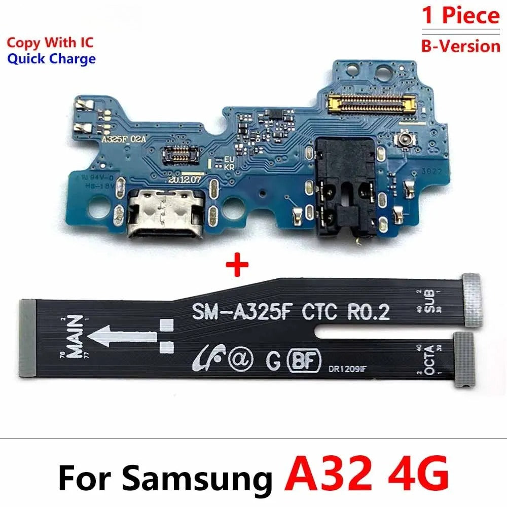 18Pcs, New USB Charging Port Dock Charger Connector Main Board Flex Cable For Samsung A22 A32 A52 A72 A33 A53 A24 A34 A54 4G 5G  Samsung phone repair parts