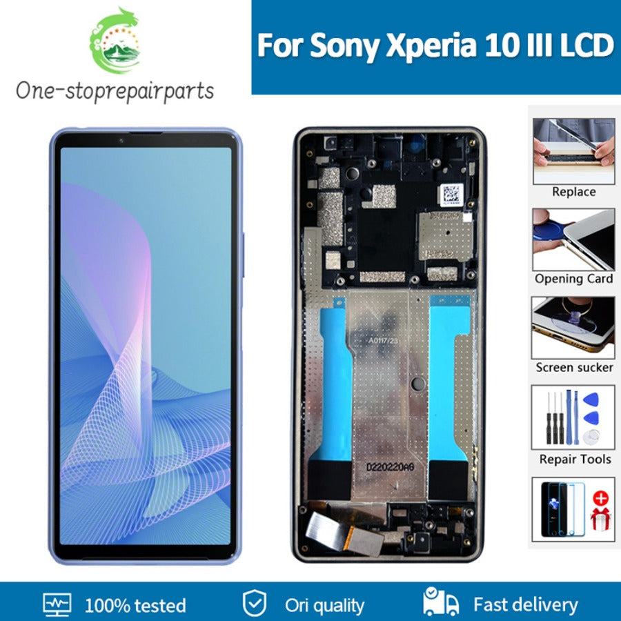 Original 6.0" For Sony Xperia 10 III LCD Display +Frame Digitizer Assembly For SO-52B SOG04 XQ-BT52 Touch Screen Sony phone repair parts