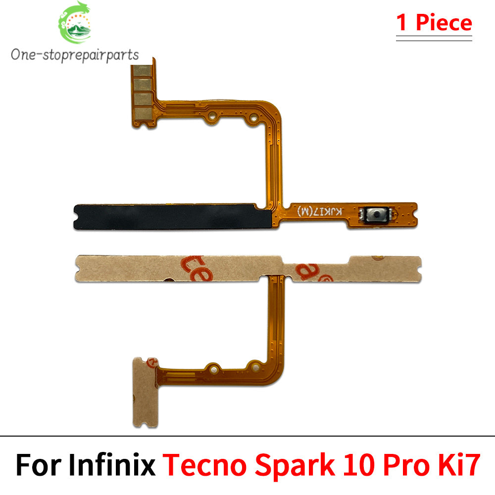 Power on off Volume Key Button Flex Cable For Infinix Tecno Spark 7 8 8C 10 10C 20 20C 30C Pro Go 2020 2022 2023 2024  infinix phone repair parts