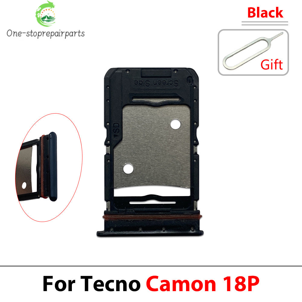 New For Tecno Camon 16 17 17P 18 18P 19 20 Pro Neo Premier SIM Card Slot SD Card Tray Holder Adapter Repair Parts Tecno phone repair parts